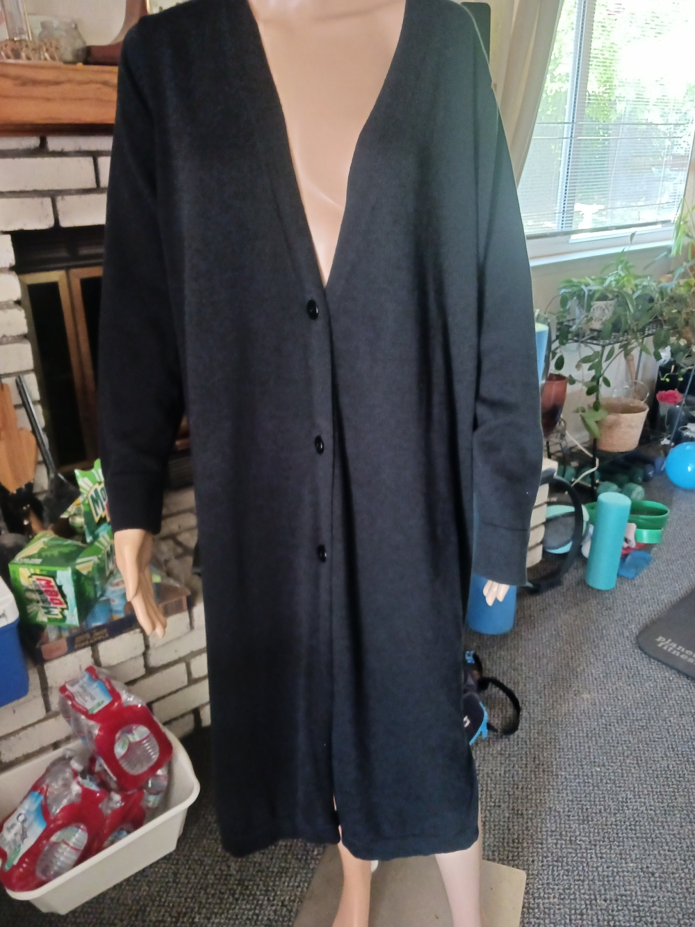 Jessica London Long Black Cardigan Sweater